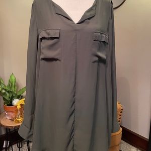Army green blouse